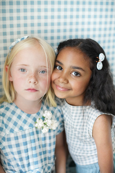 soor ploom Ismay dress 6yr 116㎝　リバティ Ismay Dress, Gingham Print, Azul – Soor Ploom
