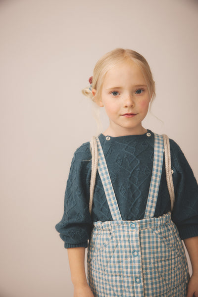 新品 SOOR PLOOM Eloise Pinafore Gingham soor ploom eloise pinafore in gingham print, blueberry at Little