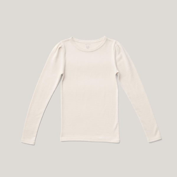 Pouf Tee, Heart Pointelle, Milk – Soor Ploom