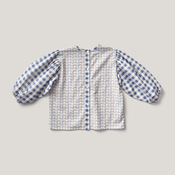 Ethel Blouse, Checker Rose Print, Blueberry – Soor Ploom