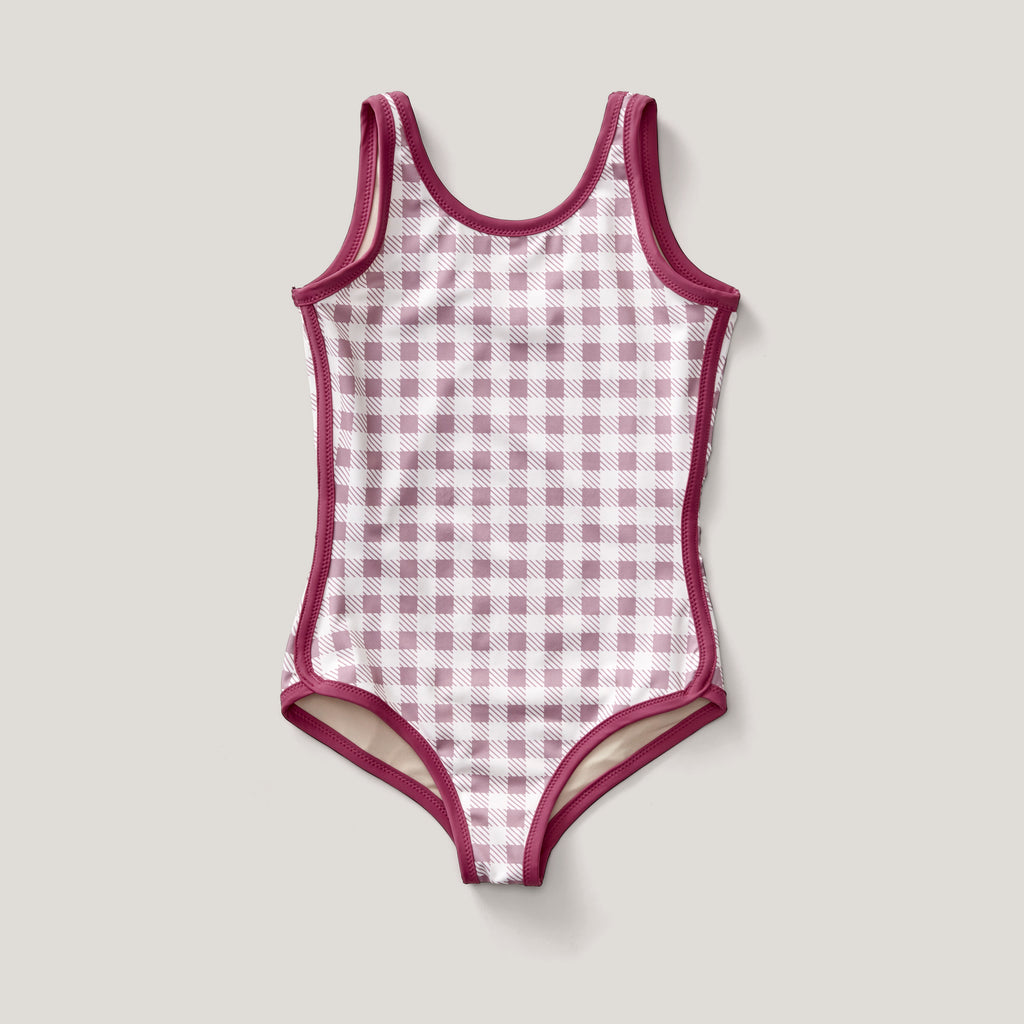 Soor Ploom 水着 Cleo Swim Set Gingham 4y Cleo Swimsuit, Gingham Print, Blueberry – Soor Ploom