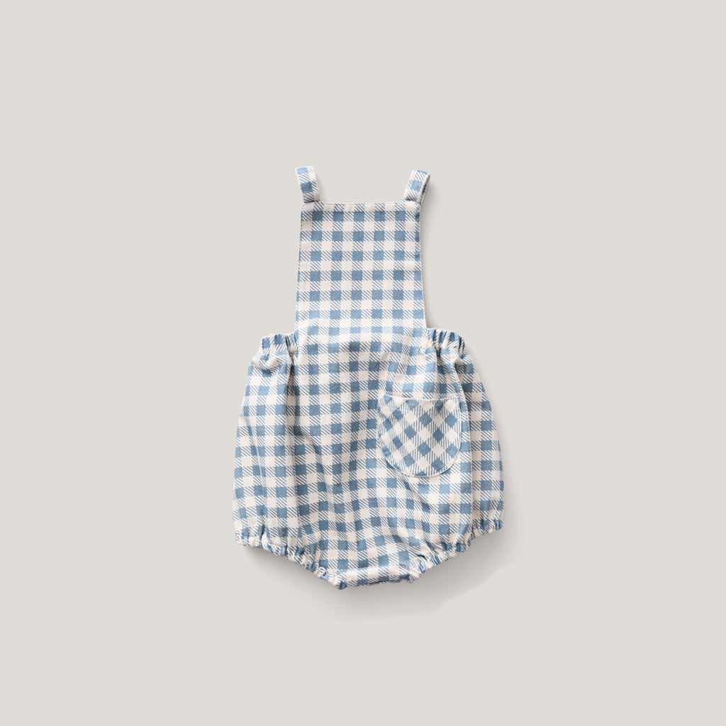 Oona Romper, Gingham Print, Azul – Soor Ploom