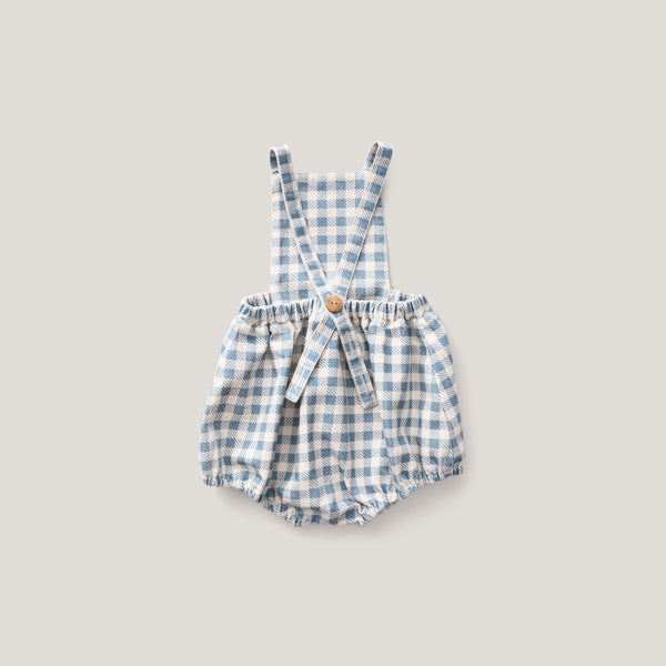 Oona Romper, Gingham Print, Azul – Soor Ploom