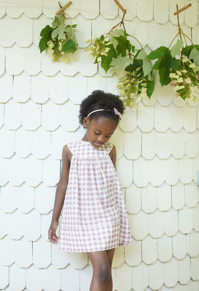 soor ploom■Ismay Dress Daisy Print■6y soor ploom ismay dress in checker rose print, zinnia at Little