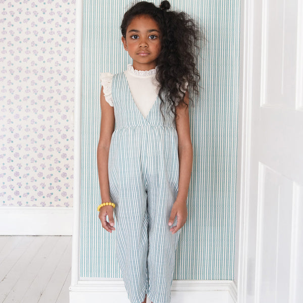 Ricki Romper, Ric Rac Print, Jade