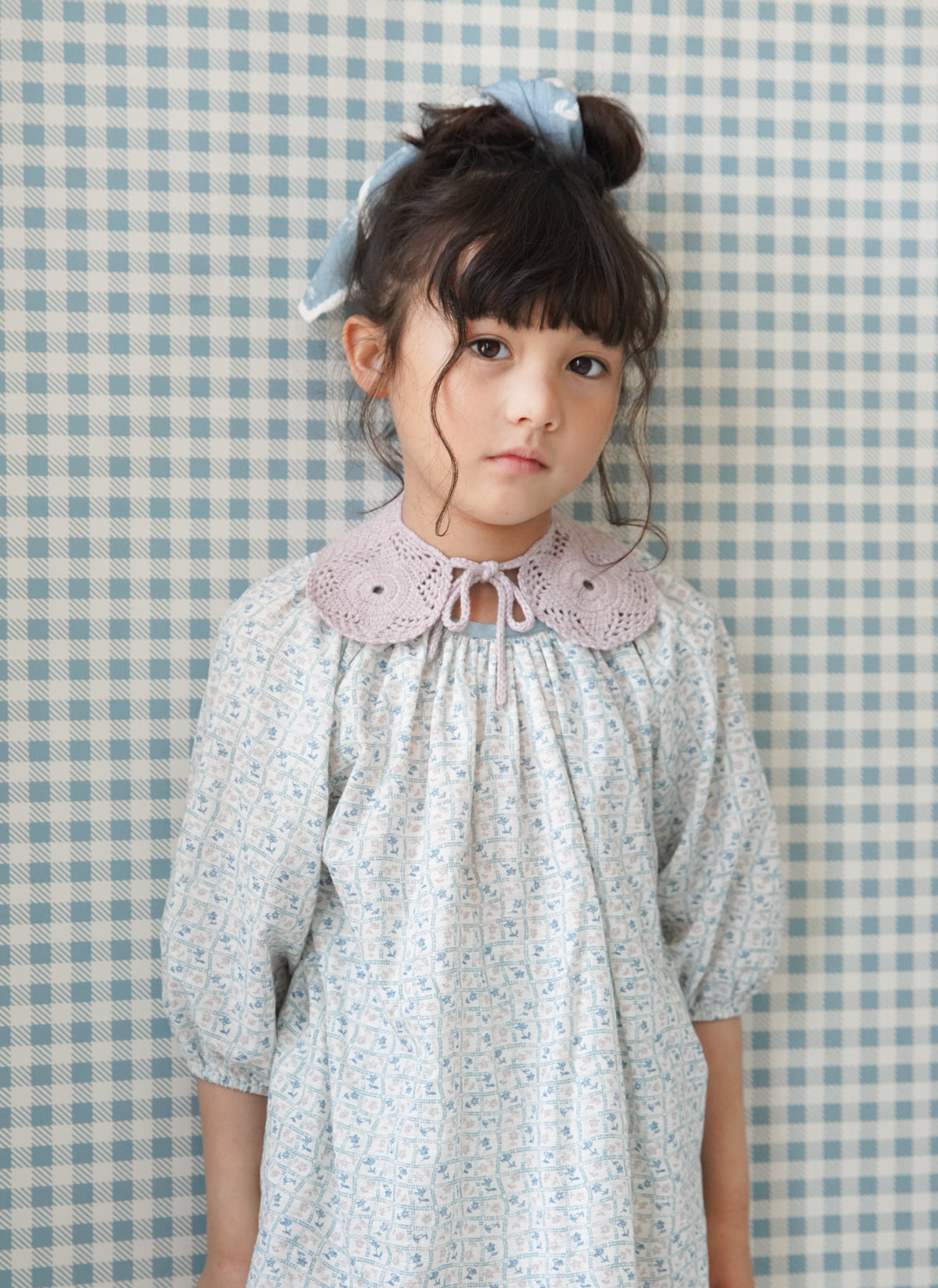 Flower Press Print, Azul