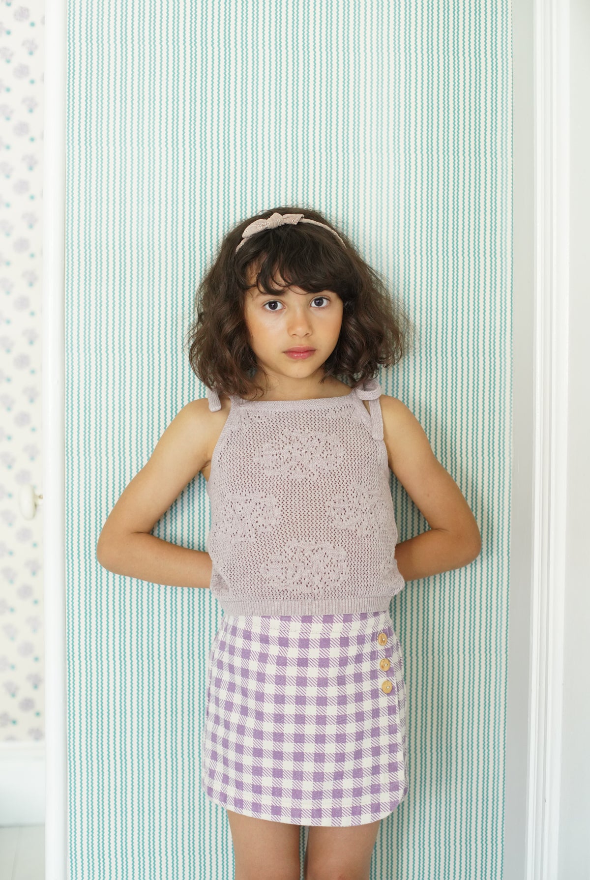 Gingham Print, Pansy