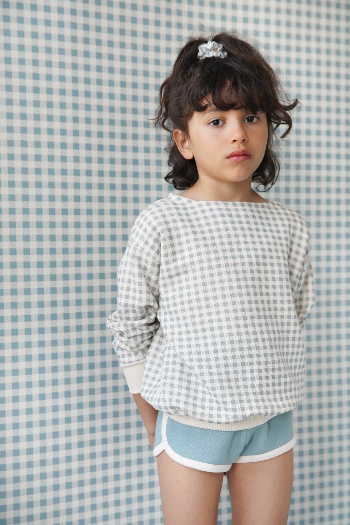 Flower Press Print, Azul