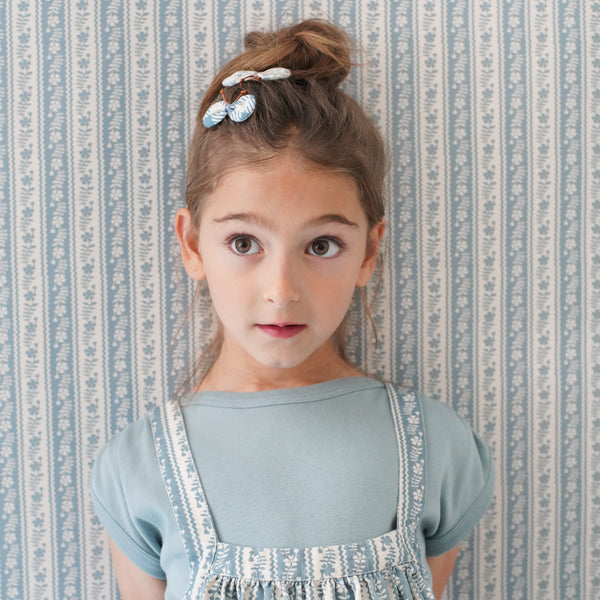 Eloise Pinafore, Lattice Print, Azul