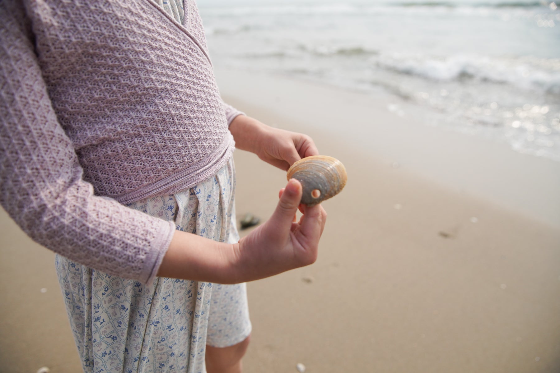 Flower Press Print, Azul