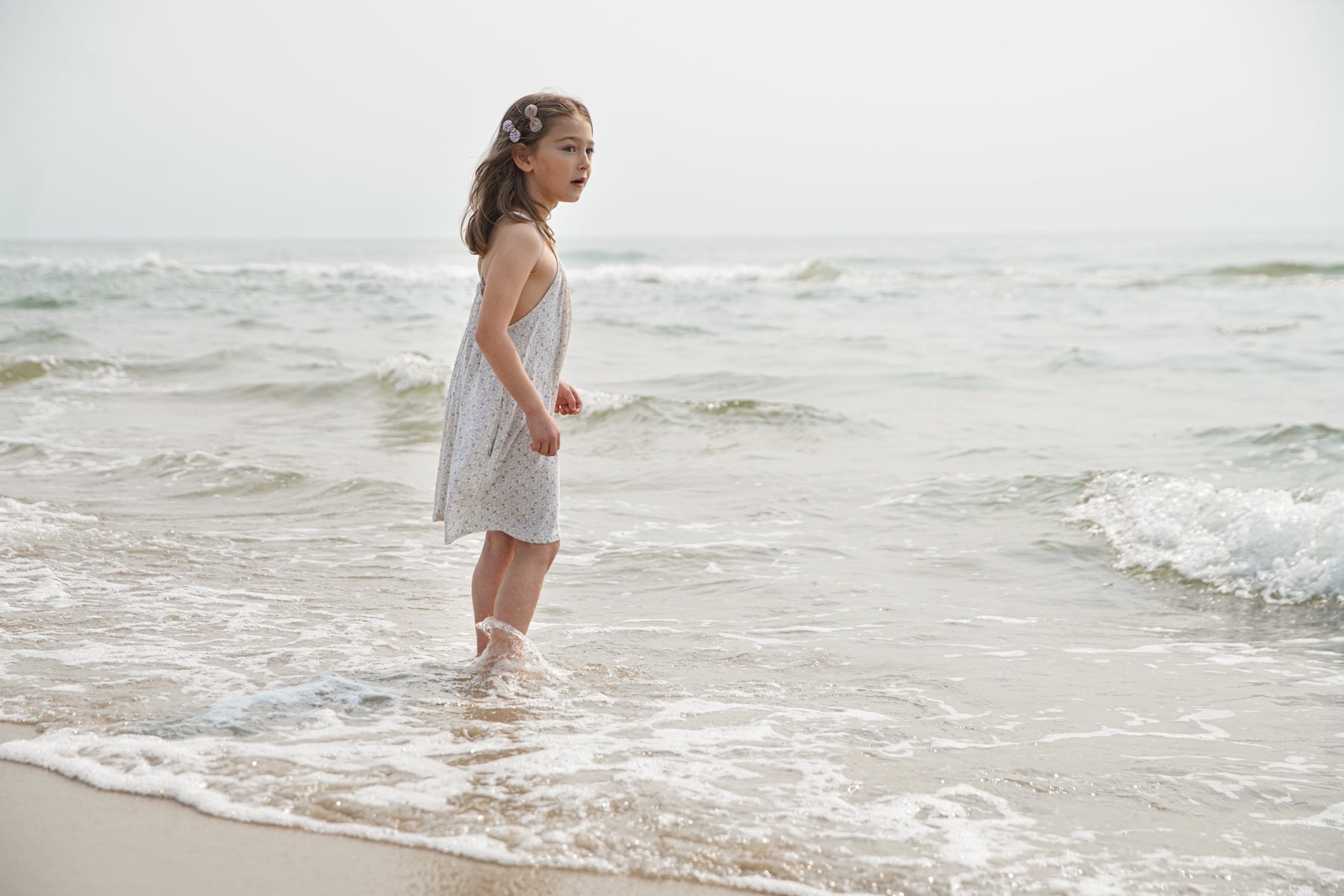 Flower Press Print, Azul