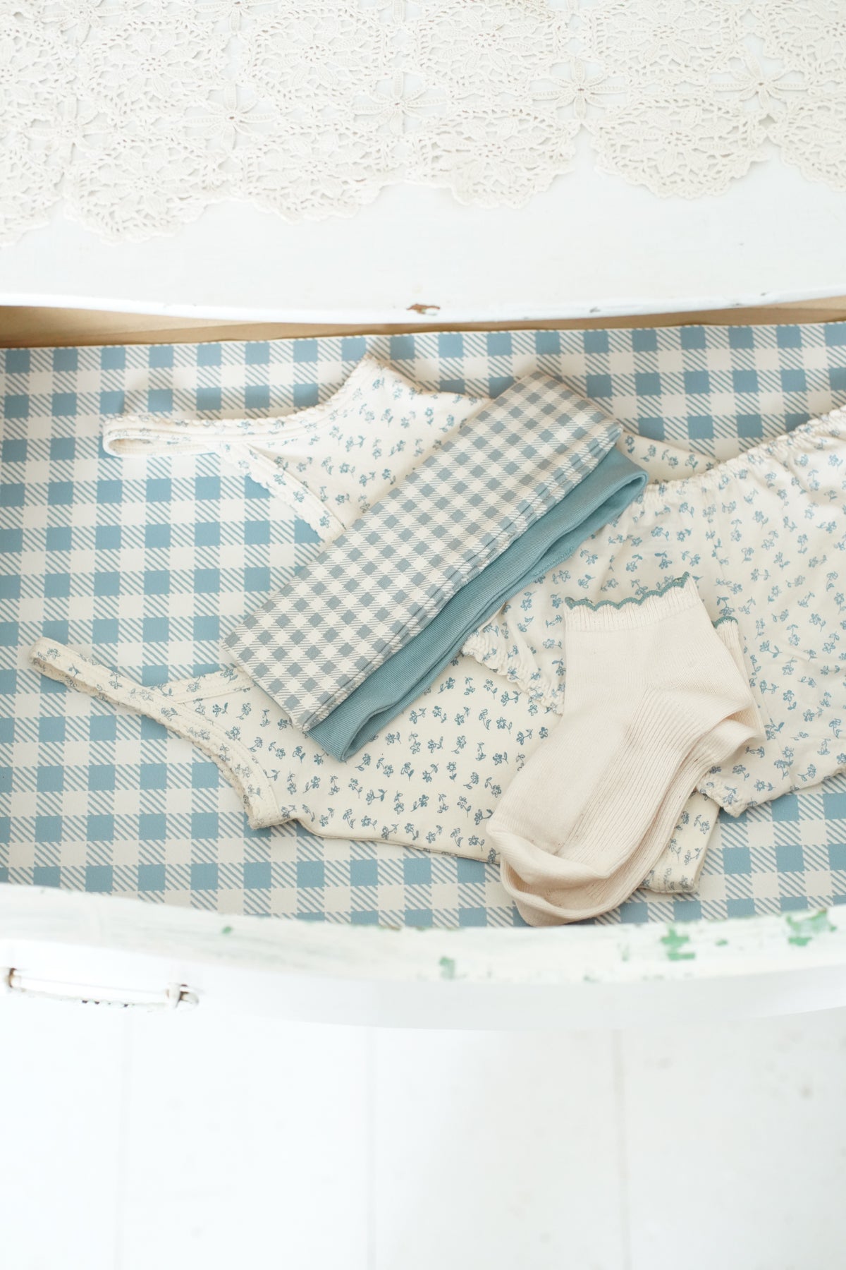 Azul / Gingham Print, Azul