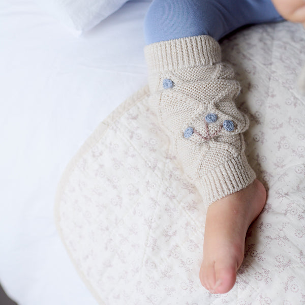 Baby Legwarmer, Linen / Powder