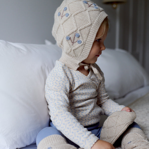 Baby Hoodie, Linen / Powder
