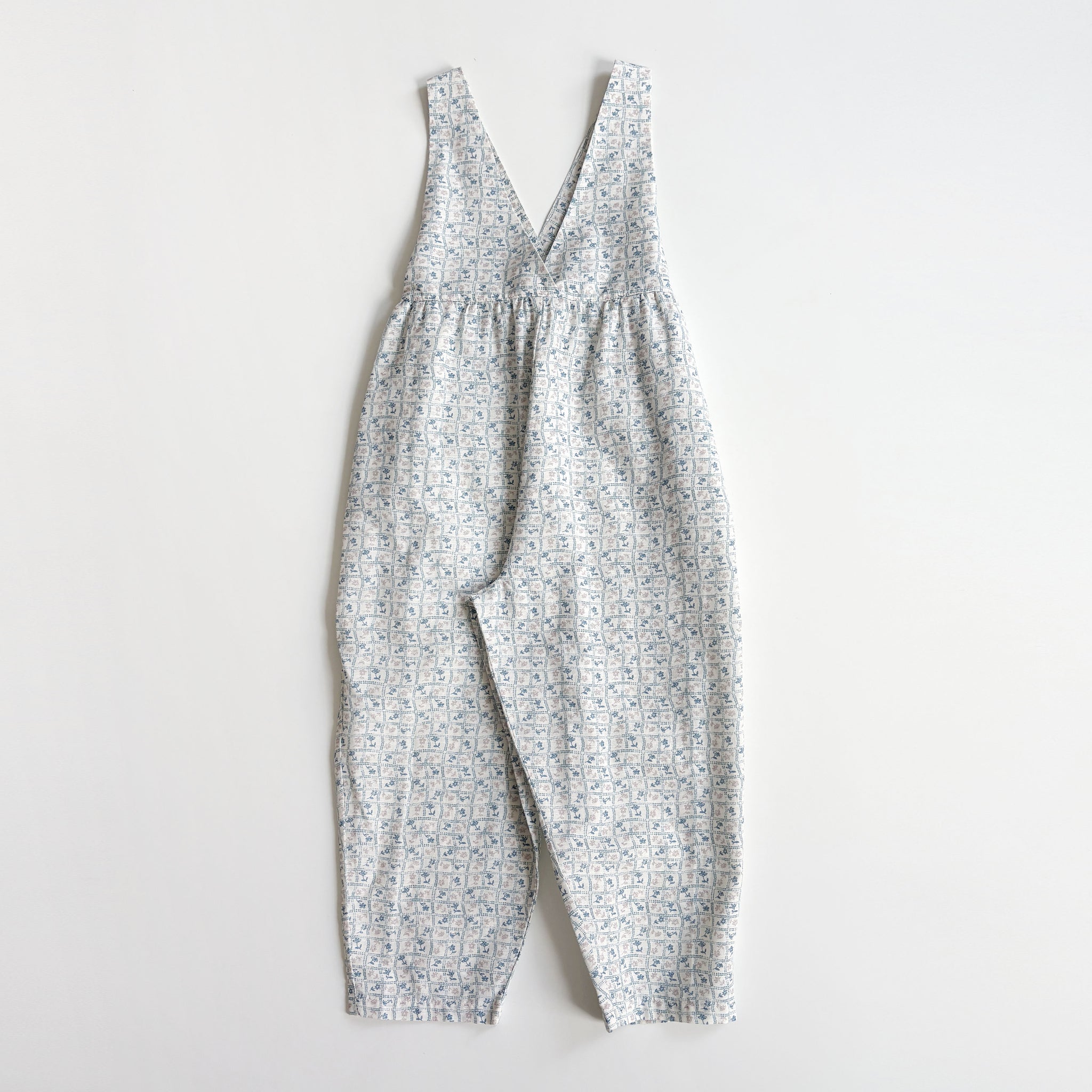 Ricki Romper, Flower Press Print, Azul, Size 5