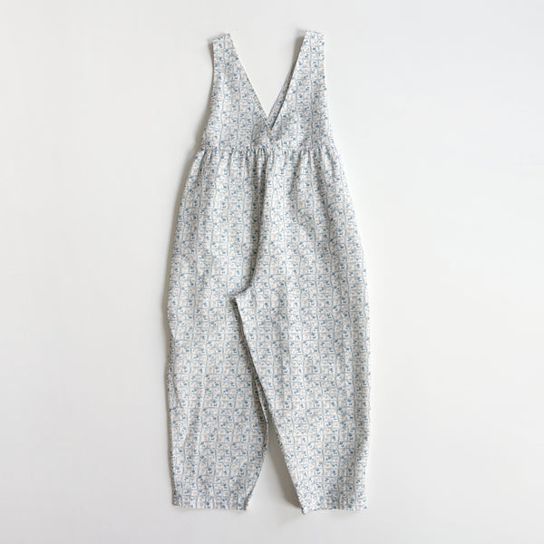 Ricki Romper, Flower Press Print, Azul, Size 5