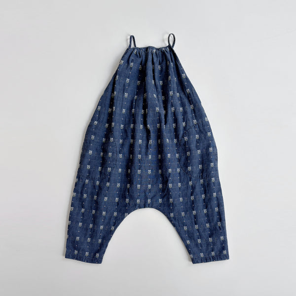 Ines Romper, Embroidered Denim, Size 5
