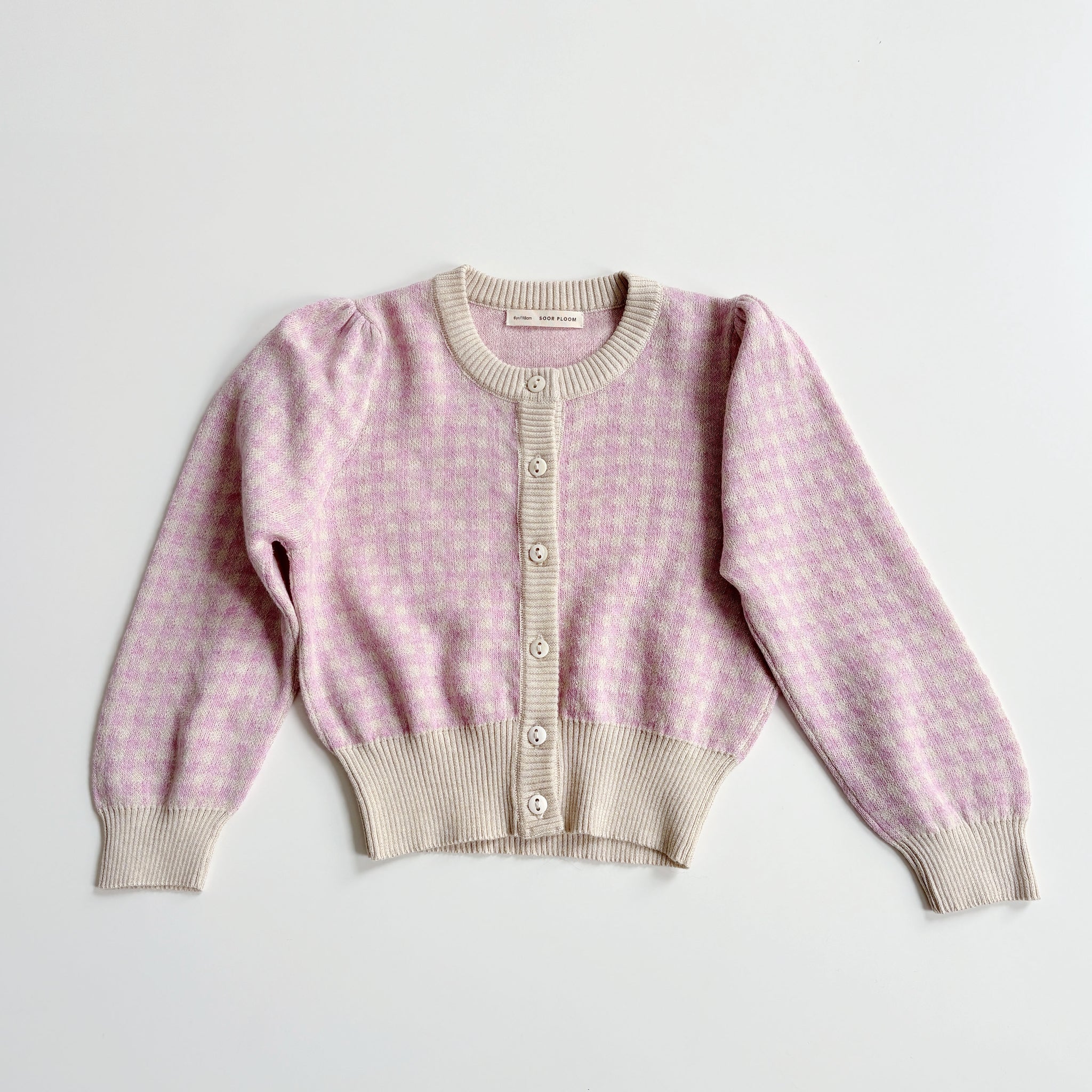 Rose Cardigan, Gingham, Bubble, Size 6