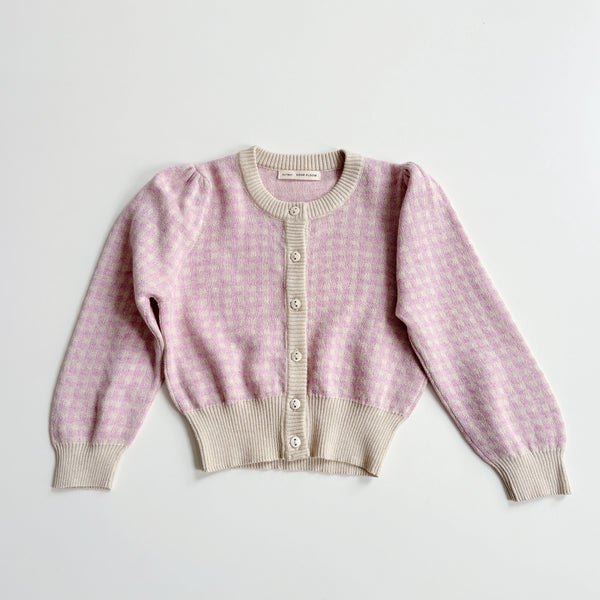 Rose Cardigan, Gingham, Bubble, Size 6