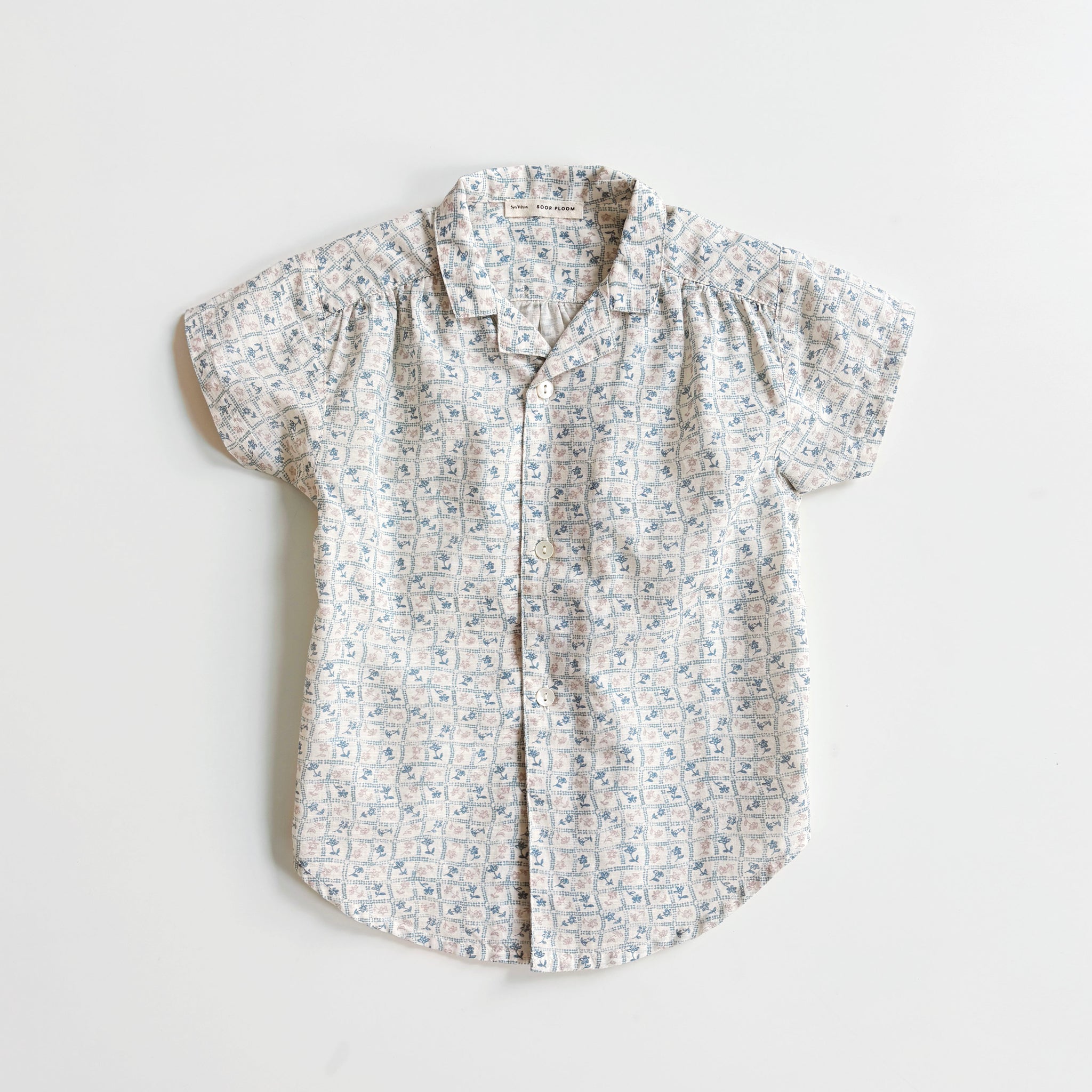Billie Blouse, Flower Press Print, Azul, Size 5