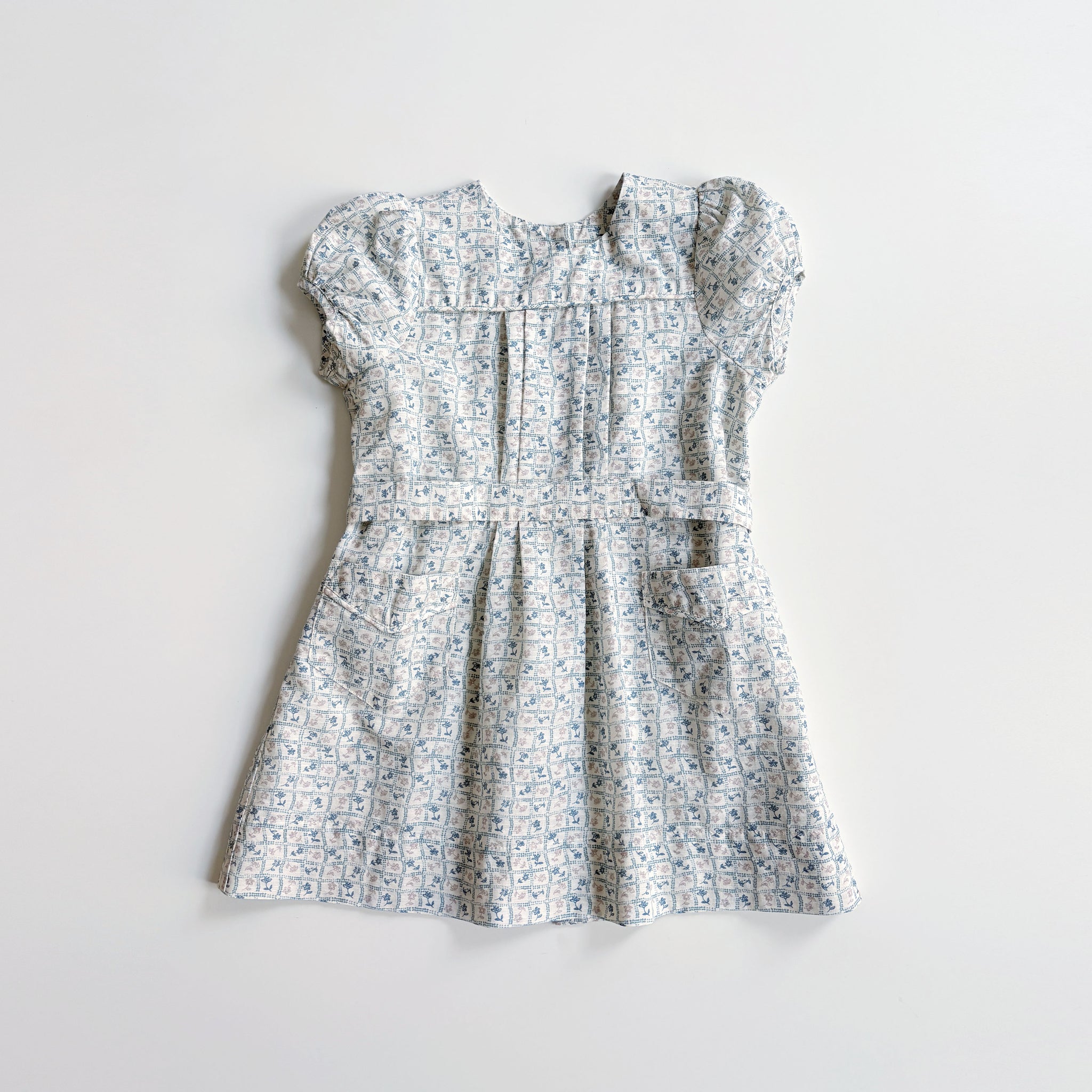 Ismay Dress, Flower Press Print, Azul, Size 5