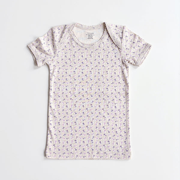 Baby Tee, Flower Press Print, Soy, Size 6