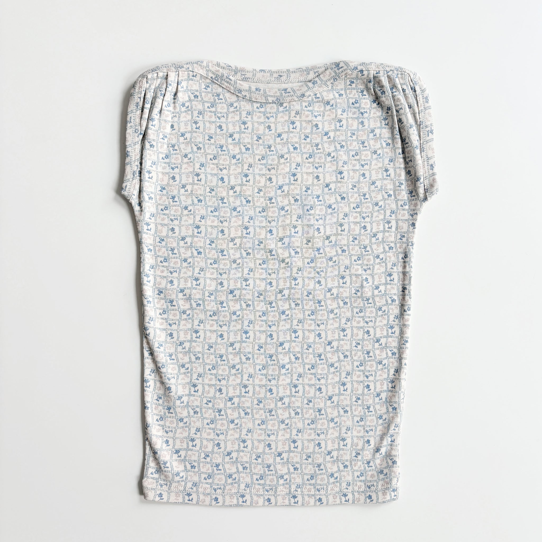 Sundae Tee, Flower Press Print, Azul, Size 6