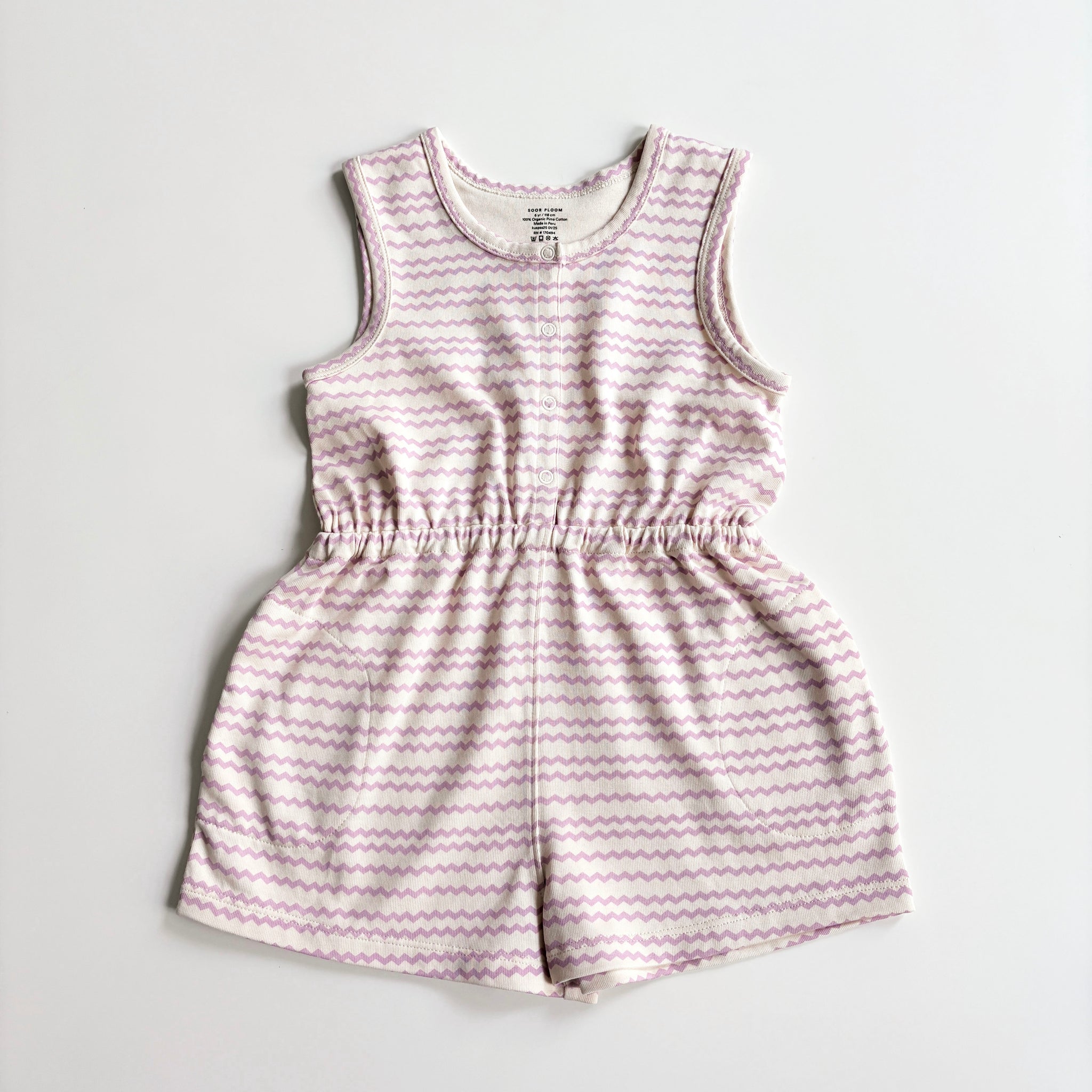Daily Shortall, Ric Rac Print, Pansy, Size 6