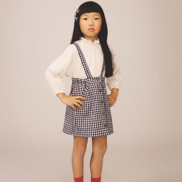 Harlyn Pinafore, Gingham, Ink