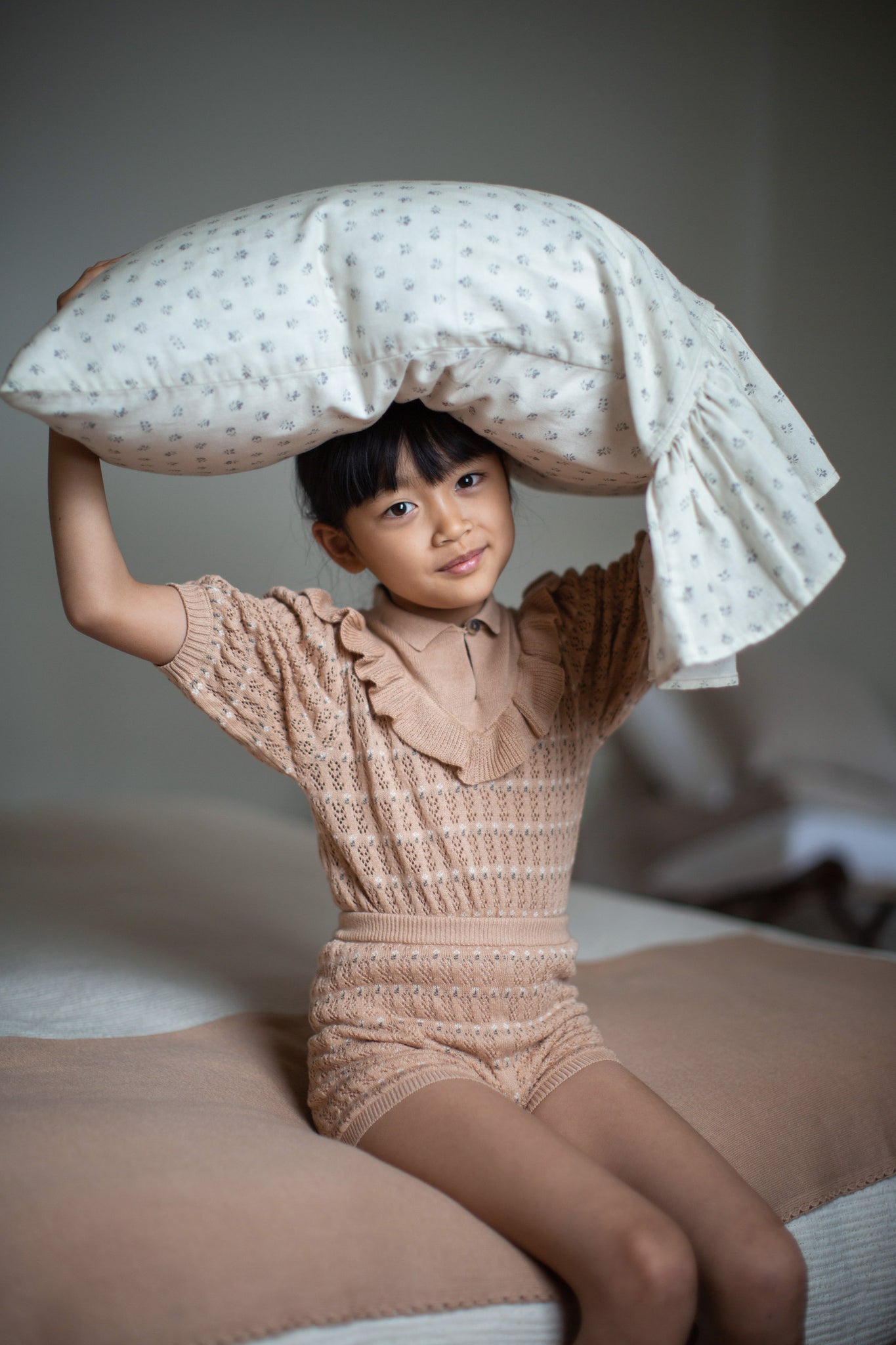 Ruffle Pillow Case, Floret Print