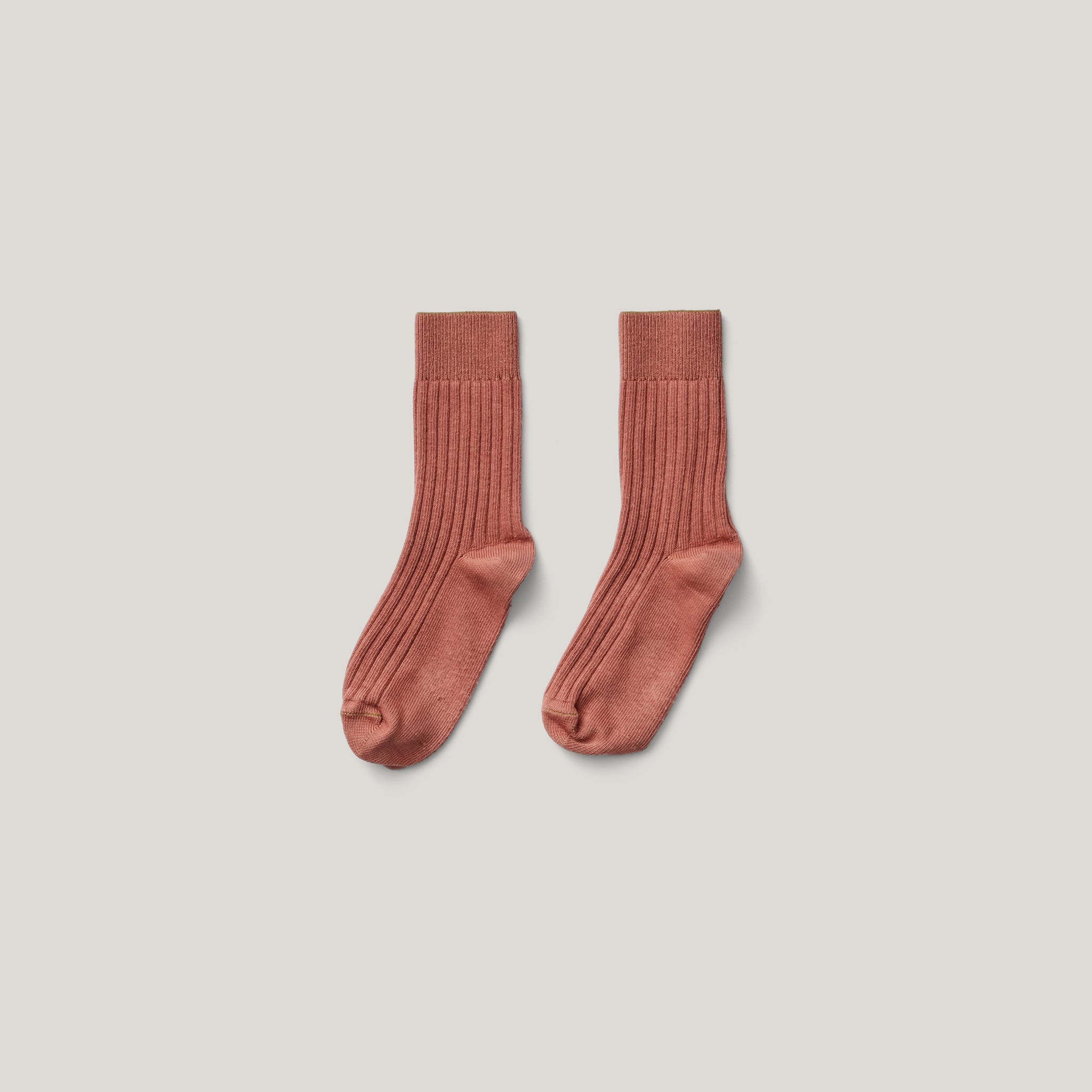 Plain Rib Sock, Terracotta
