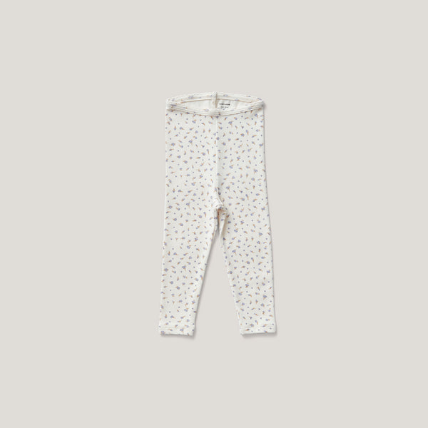 Baby Stretch Legging, Rosebud Print, Haze*