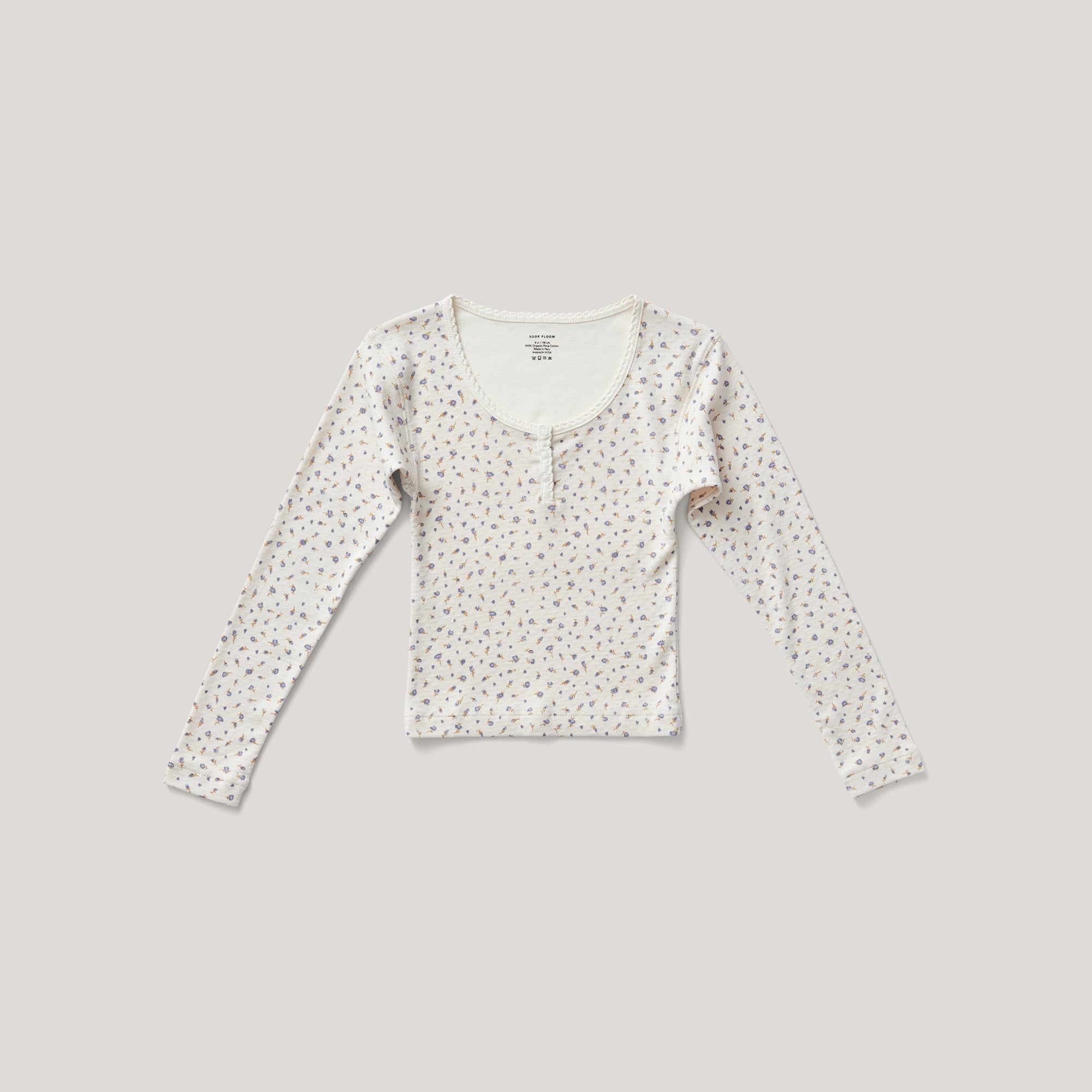 Rosebud Print Pointelle, Haze