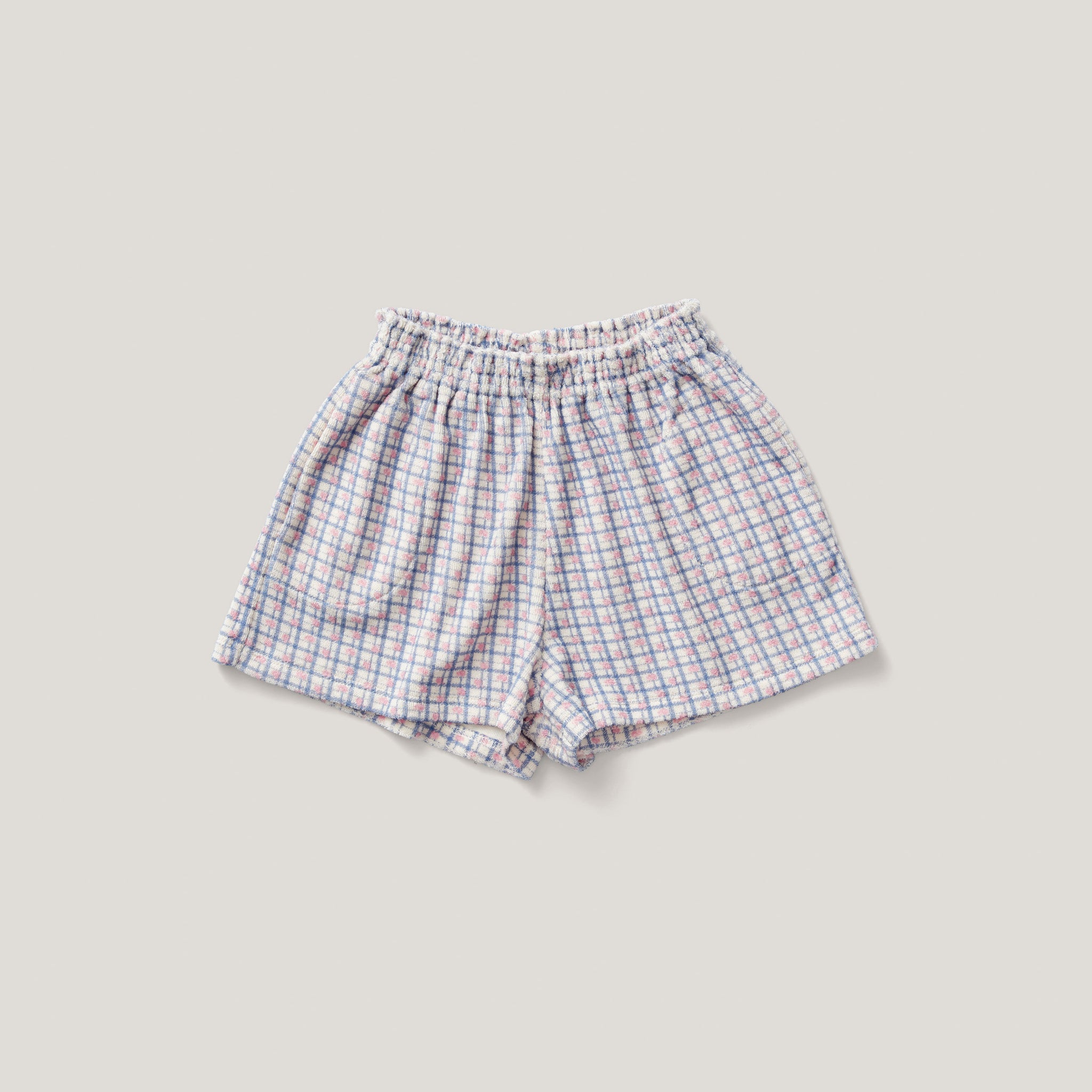 Checker Rose Print, Blueberry