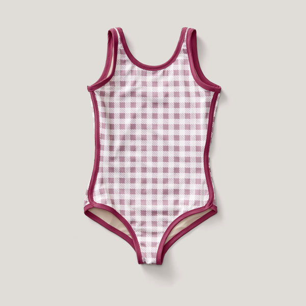Lois Swimsuit, Gingham Print, Zinnia*
