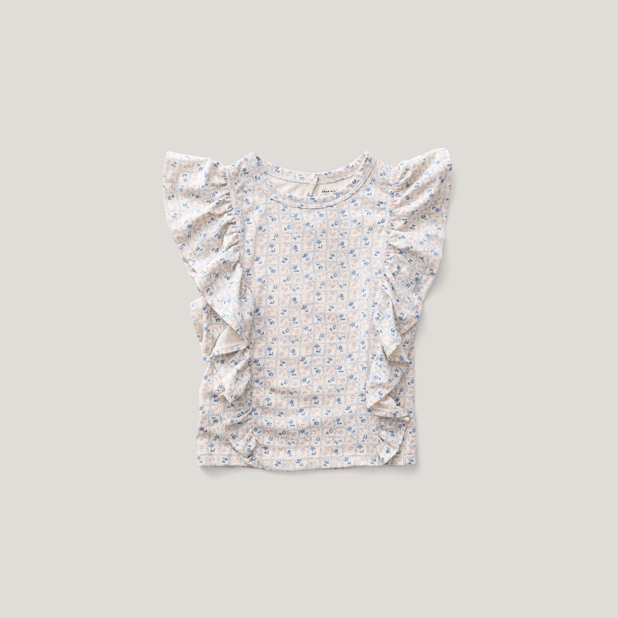 Flower Press Print, Azul