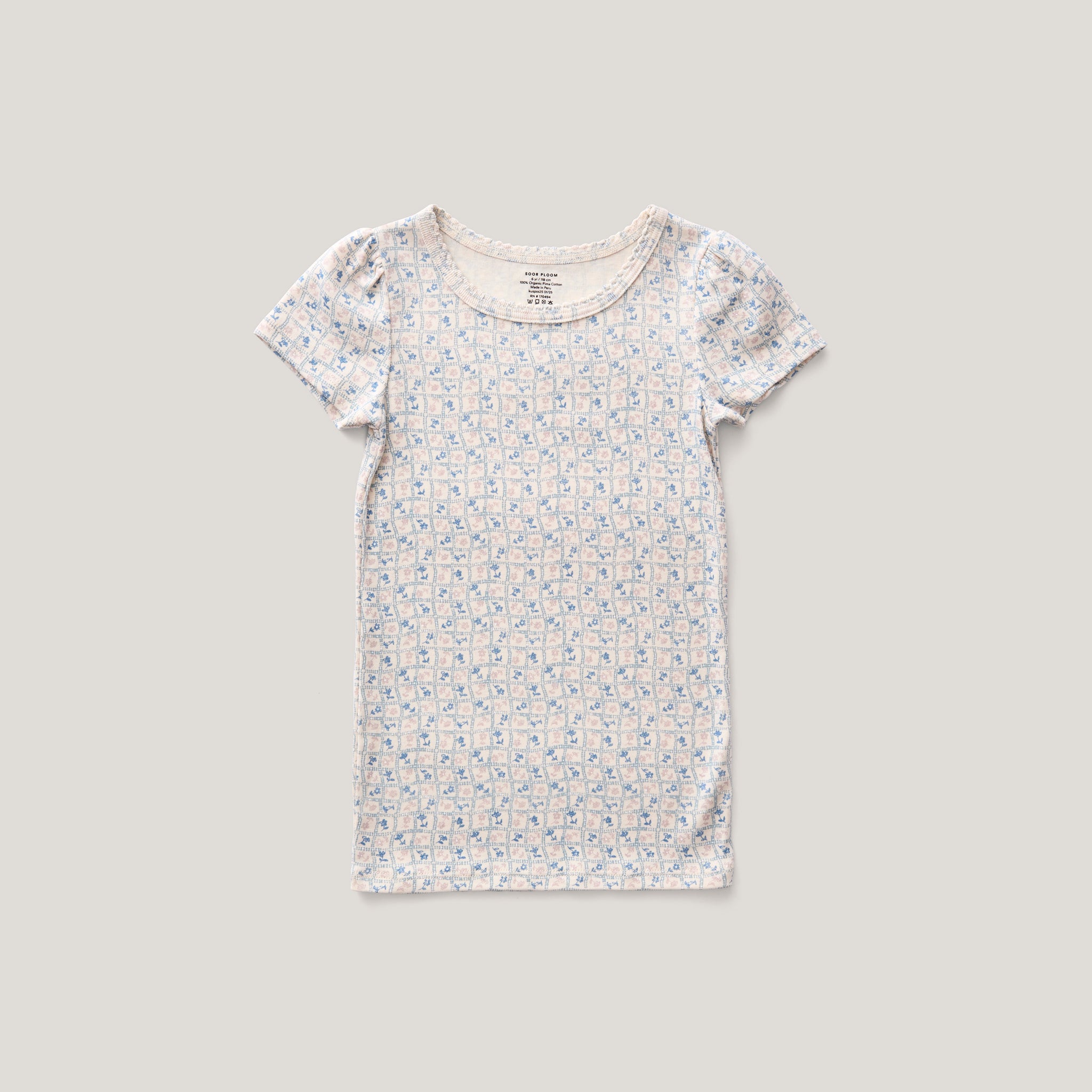 Flower Press Print, Azul