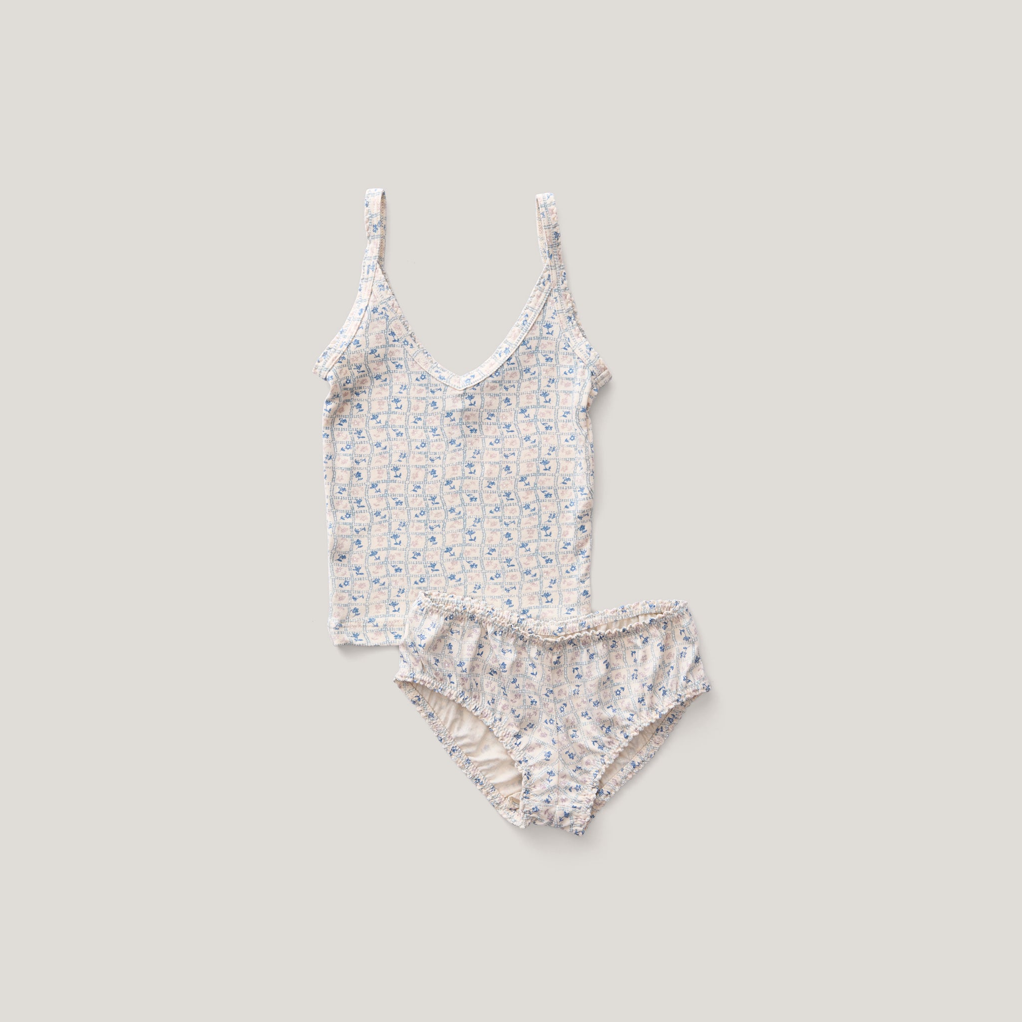 Flower Press Print, Azul