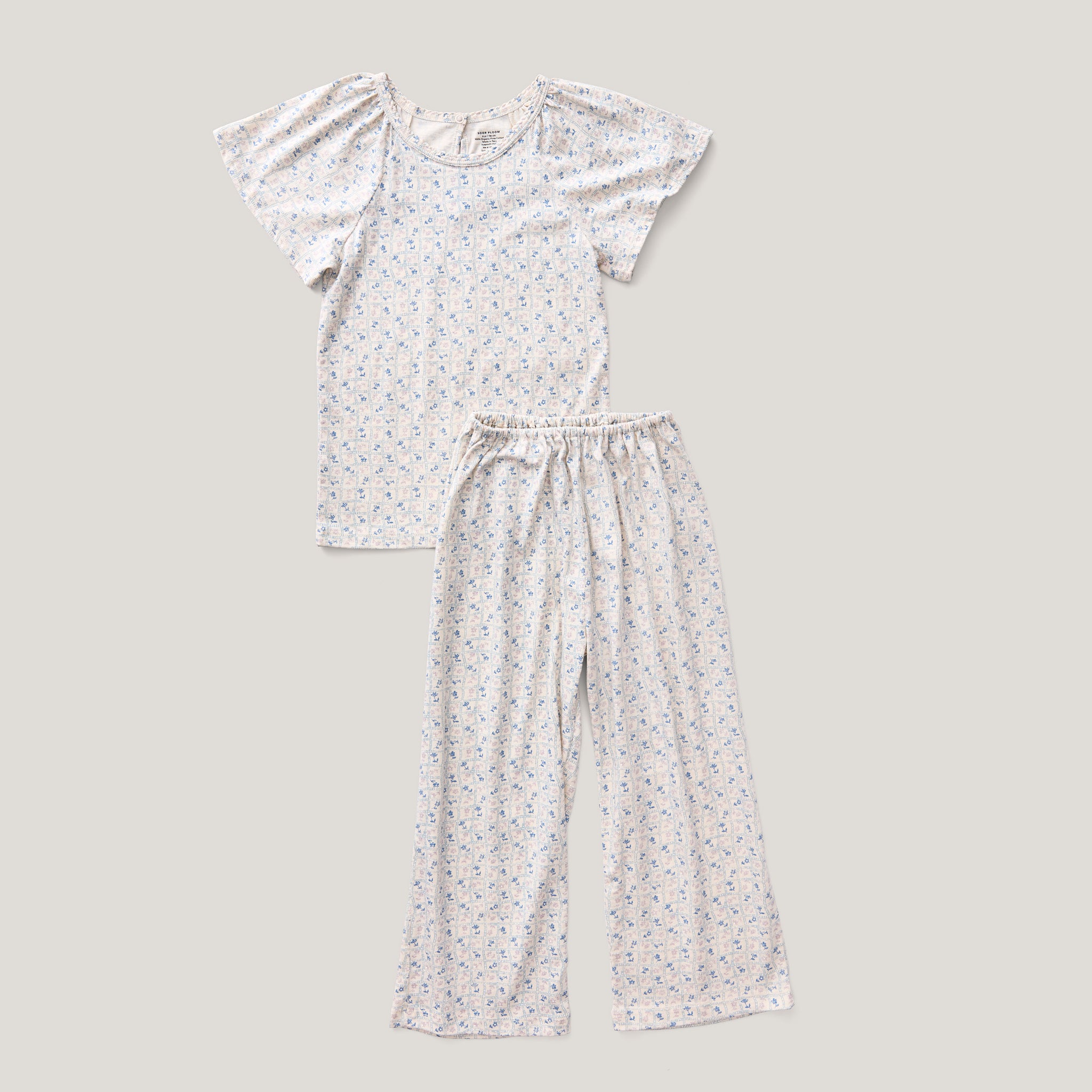 Flower Press Print, Azul