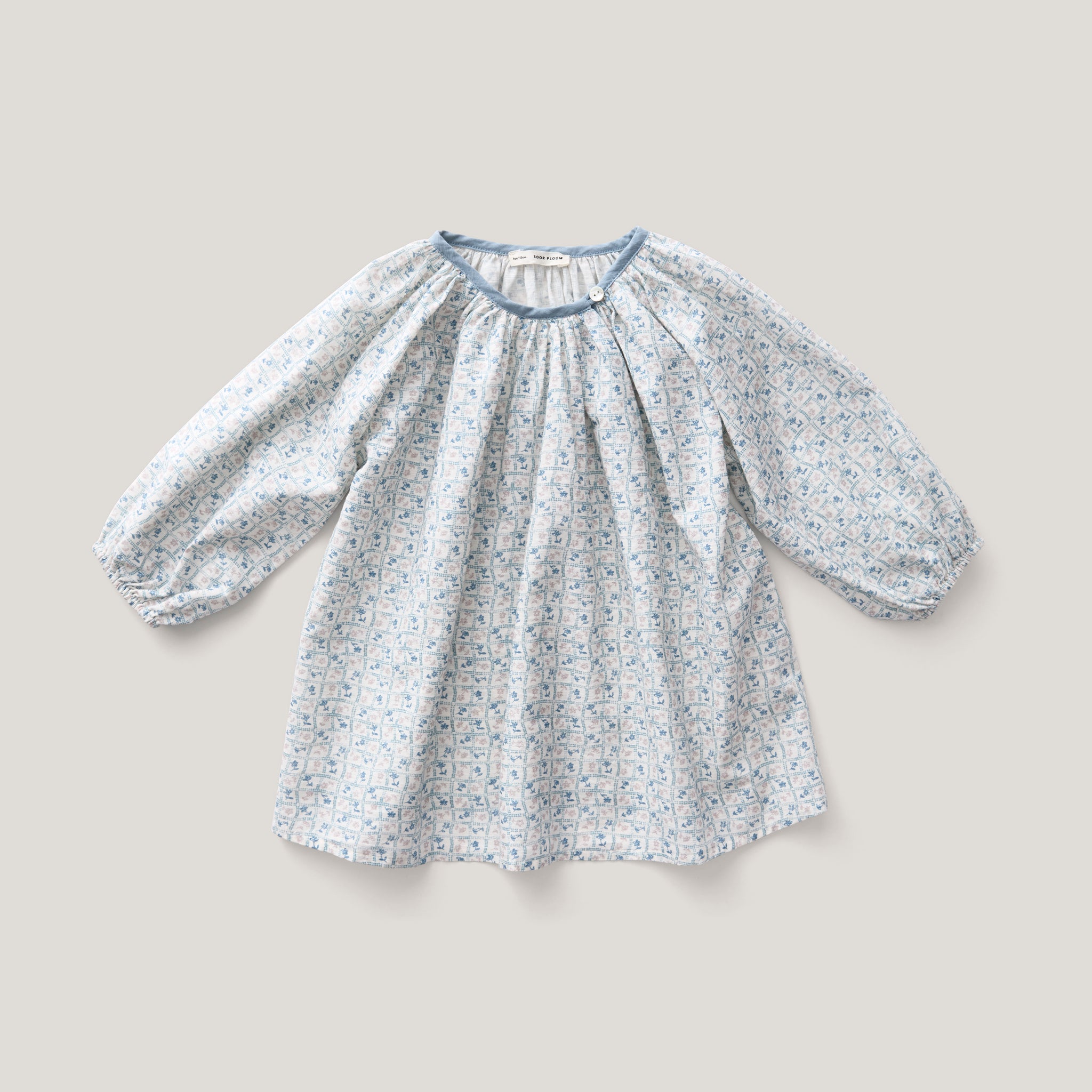 Flower Press Print, Azul