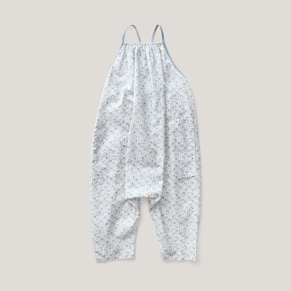 Ines Romper, Flower Press Print, Azul