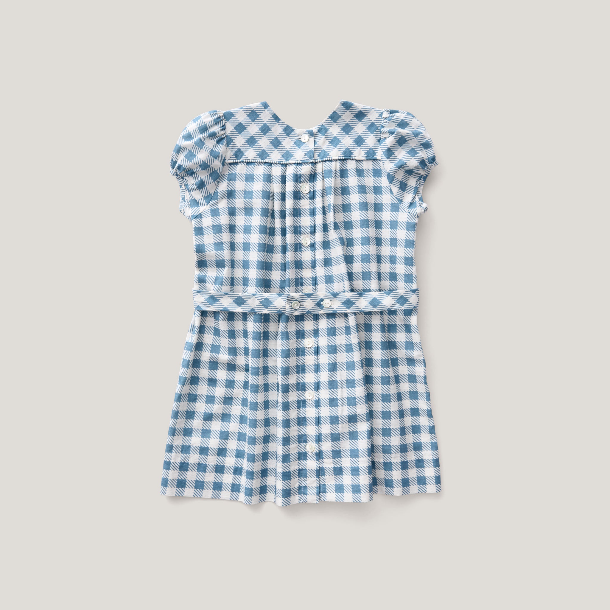 Ismay Dress, Gingham Print, Azul