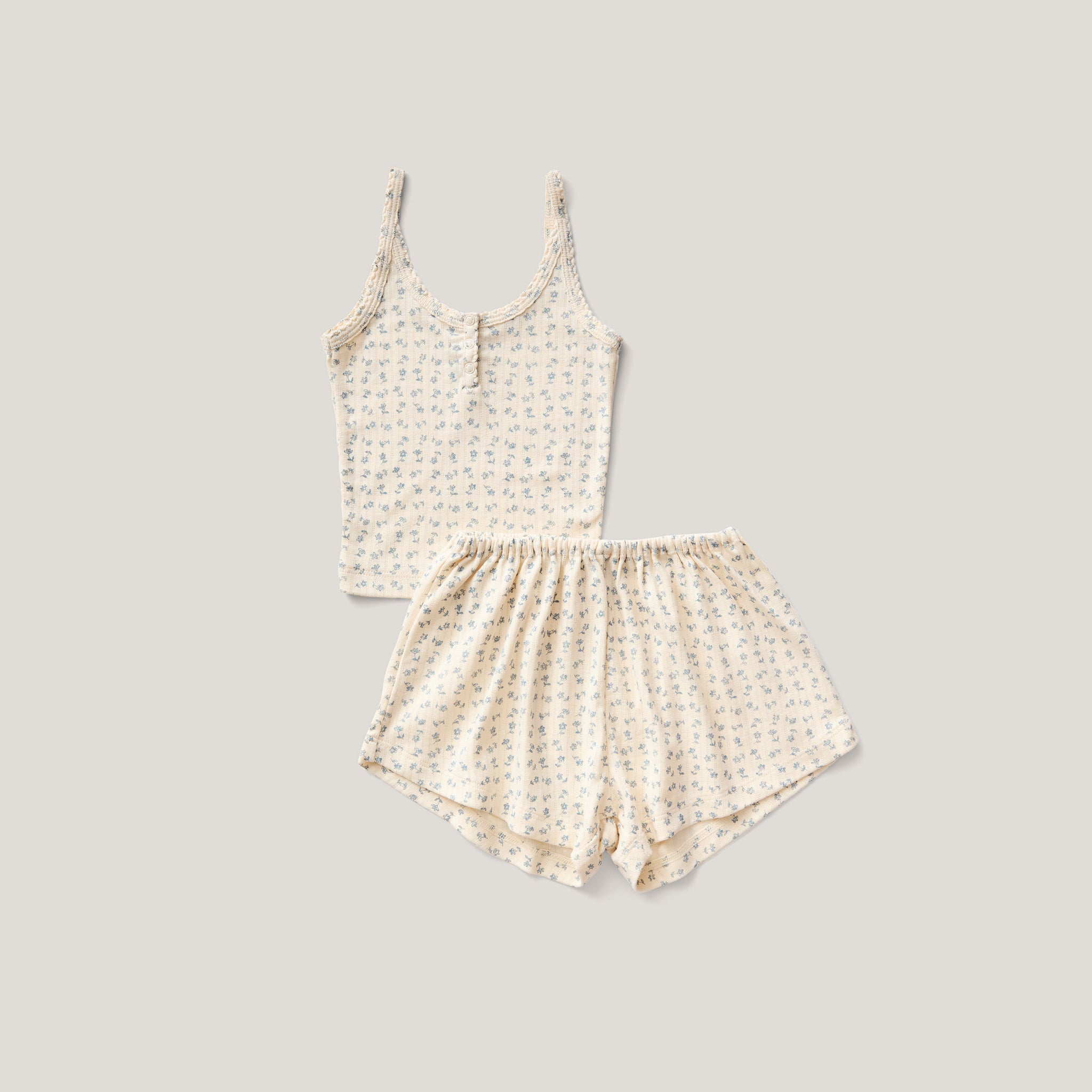 Chicweed Print Pointelle, Azul