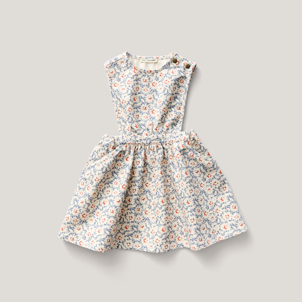 Tippi Pinafore, Mums Print, Powder
