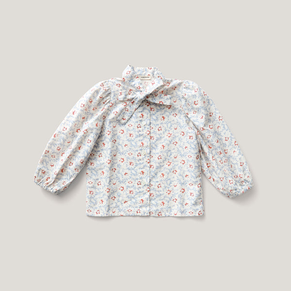 Wynne Blouse, Mums Print, Talc