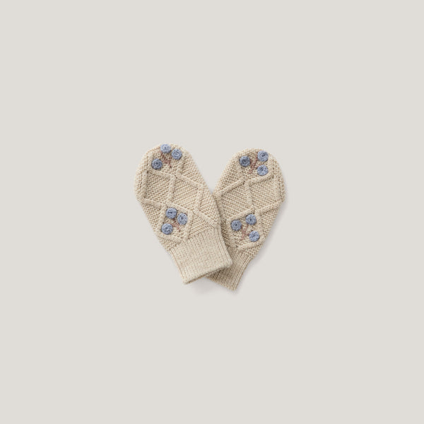 Baby Mitten, Linen / Powder