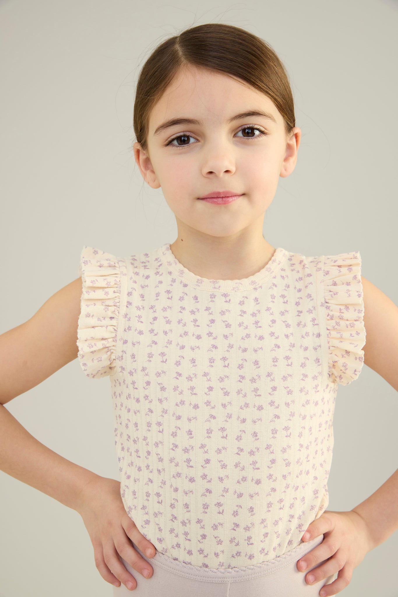 Chicweed Print Pointelle, Pansy