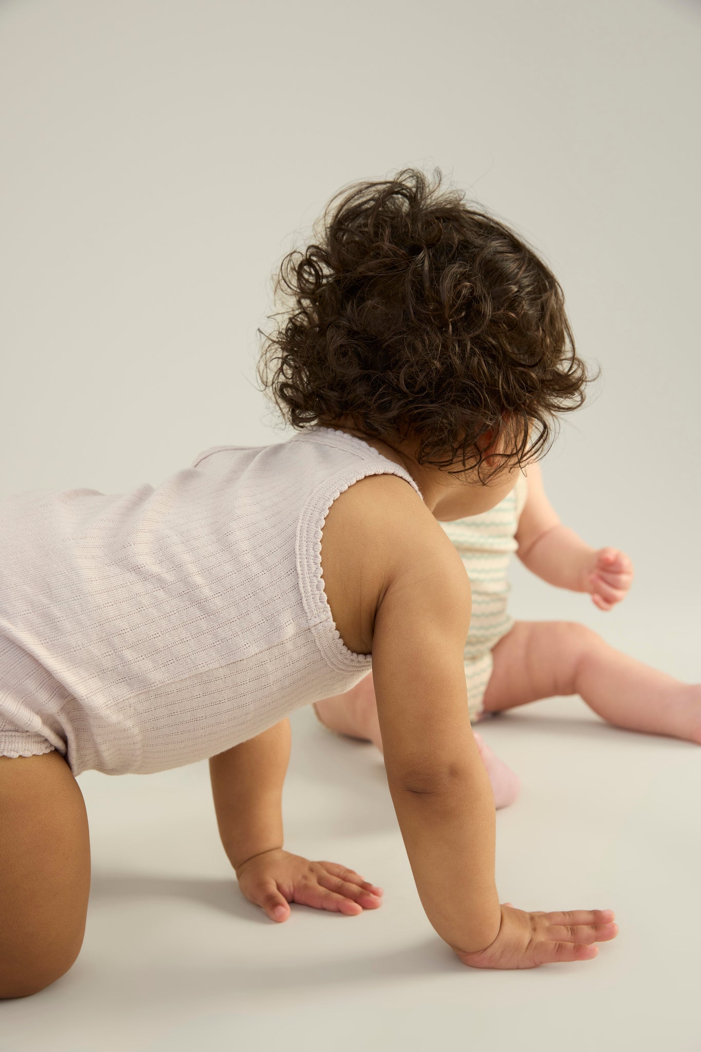 Flower Press Print, Azul / Seashell Pointelle