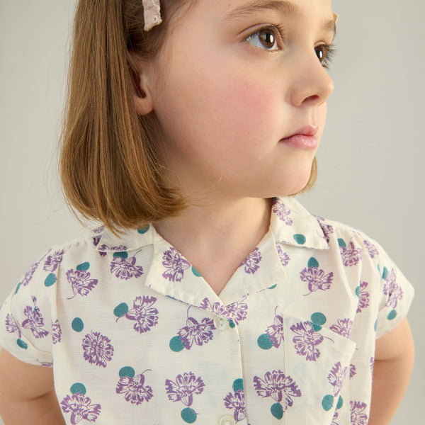 Loli Blouse, Carnation Print, Pansy