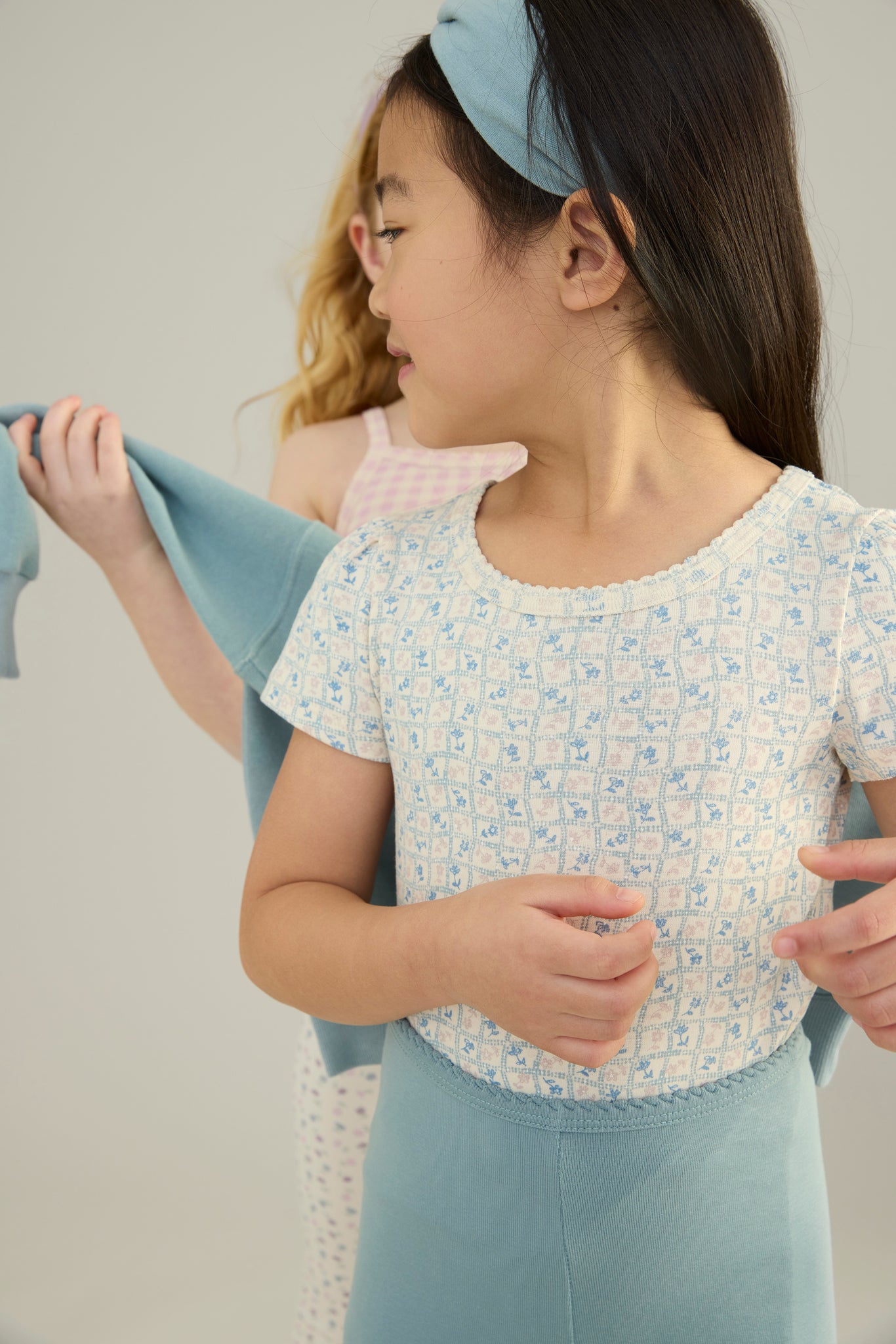 Flower Press Print, Azul